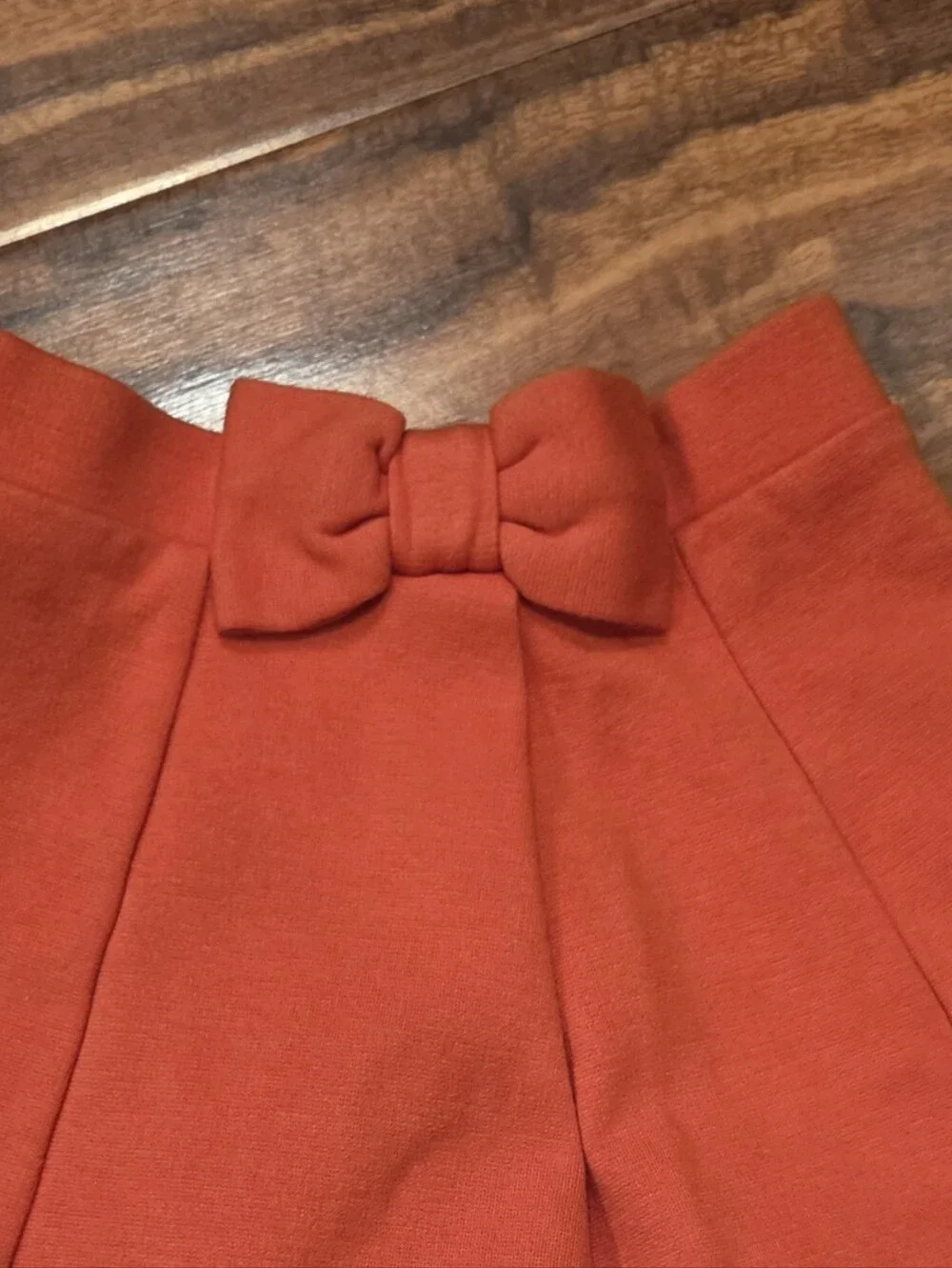 Janie and Jack VGUC 18-24 Months Brown Knit Sweater and Orange Bow Ponte Skirt